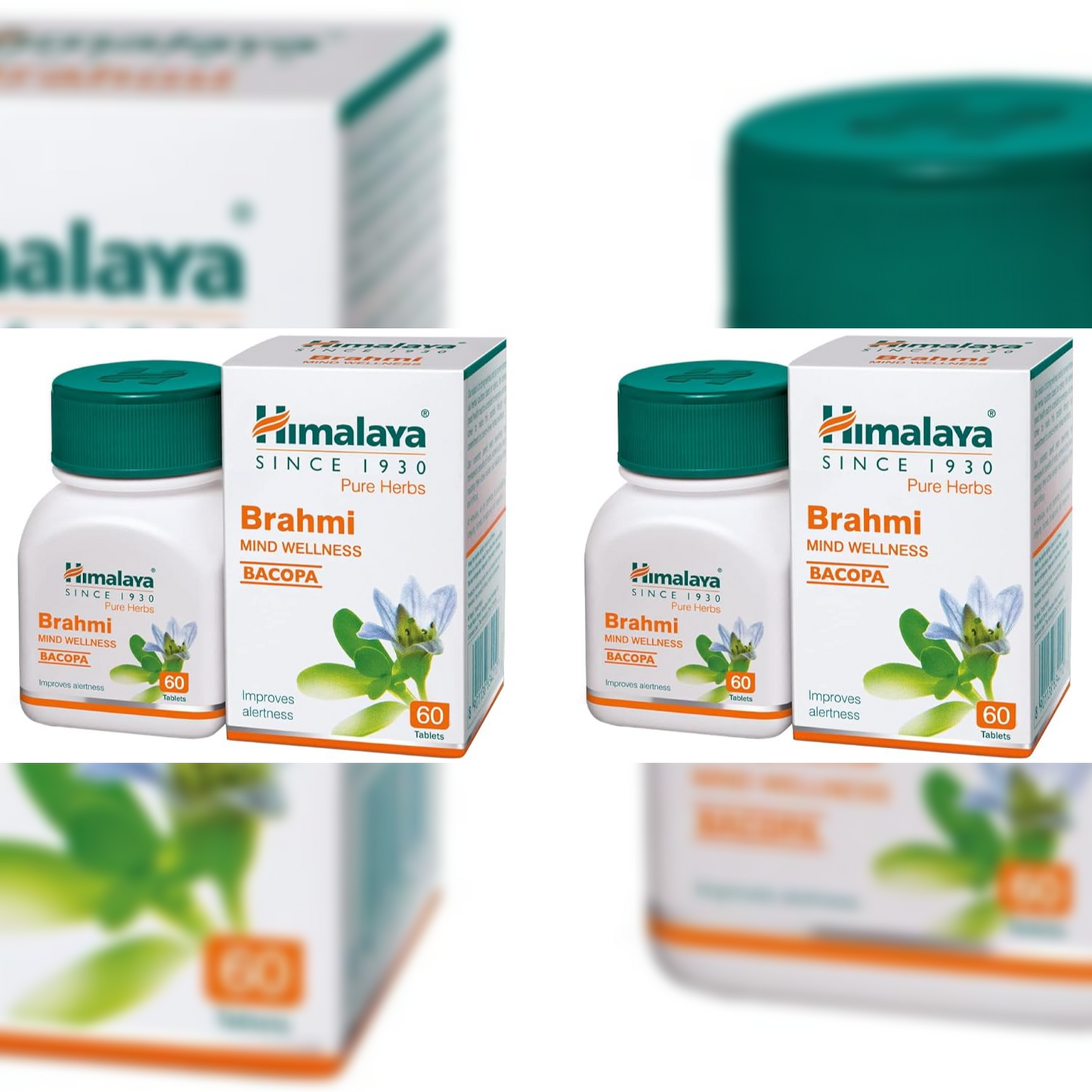 Himalaya Wellness Brahmi, 60 Tablets | Pure Herbs for Mind Wellness | Helps Improves Alertness (Pack of 2)