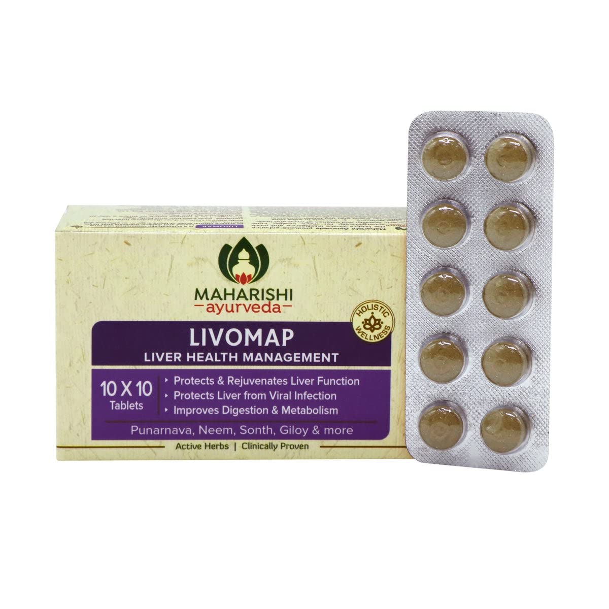 Maharishi Ayurveda Liver Support Supplement And Liver Care Livomap Tablet Protects And Rejuvenates The Liver Function Clinically Tested 100 Tablets