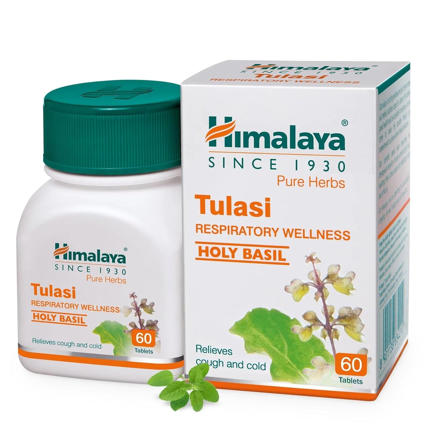 Himalaya Wellness Pure Herbs Tulasi Respiratory Wellness | Holy Basil |Relieves cough and cold| -Pack of 2 X 60 Tablets